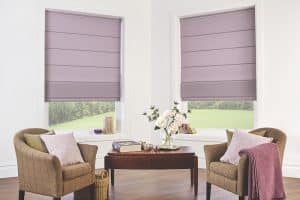 Blind Shop Merimbula - Roman blinds in grey purple